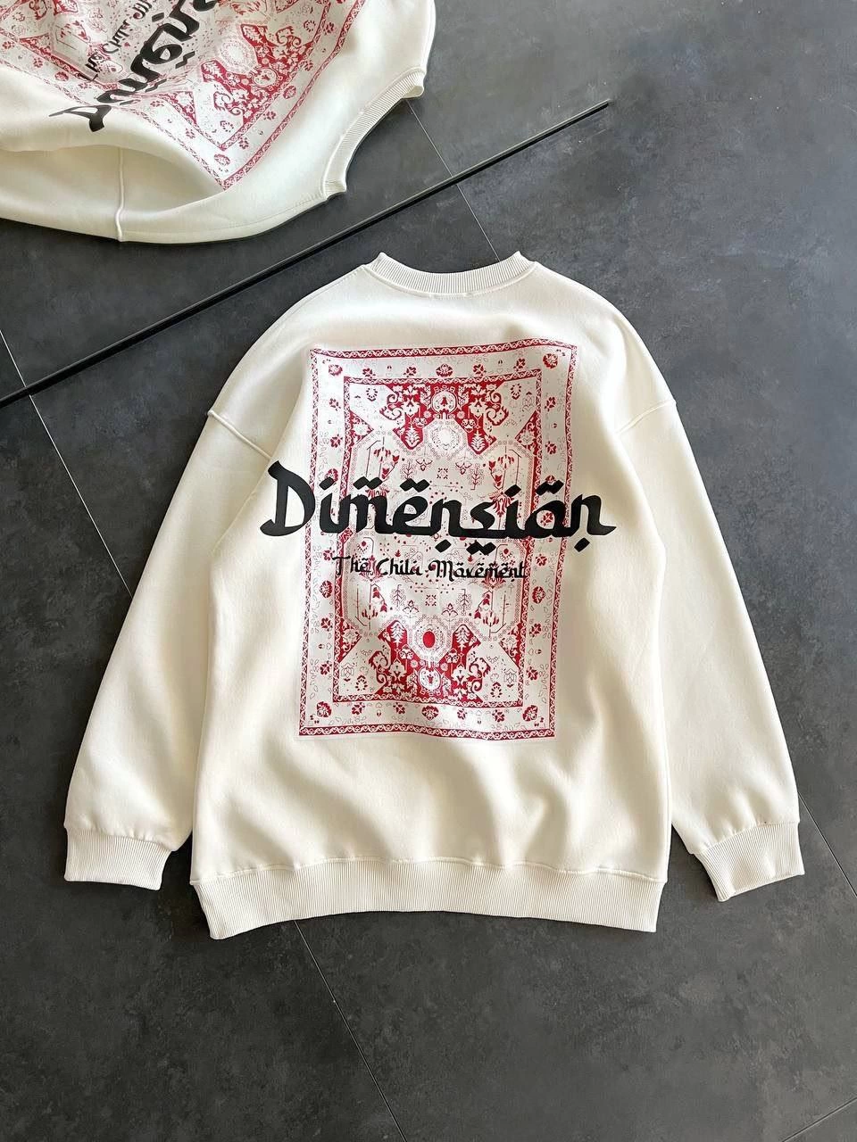 ASSEMA Üç İplik Penye Bisiklet Yaka Baskılı SweatShirt - Beyaz