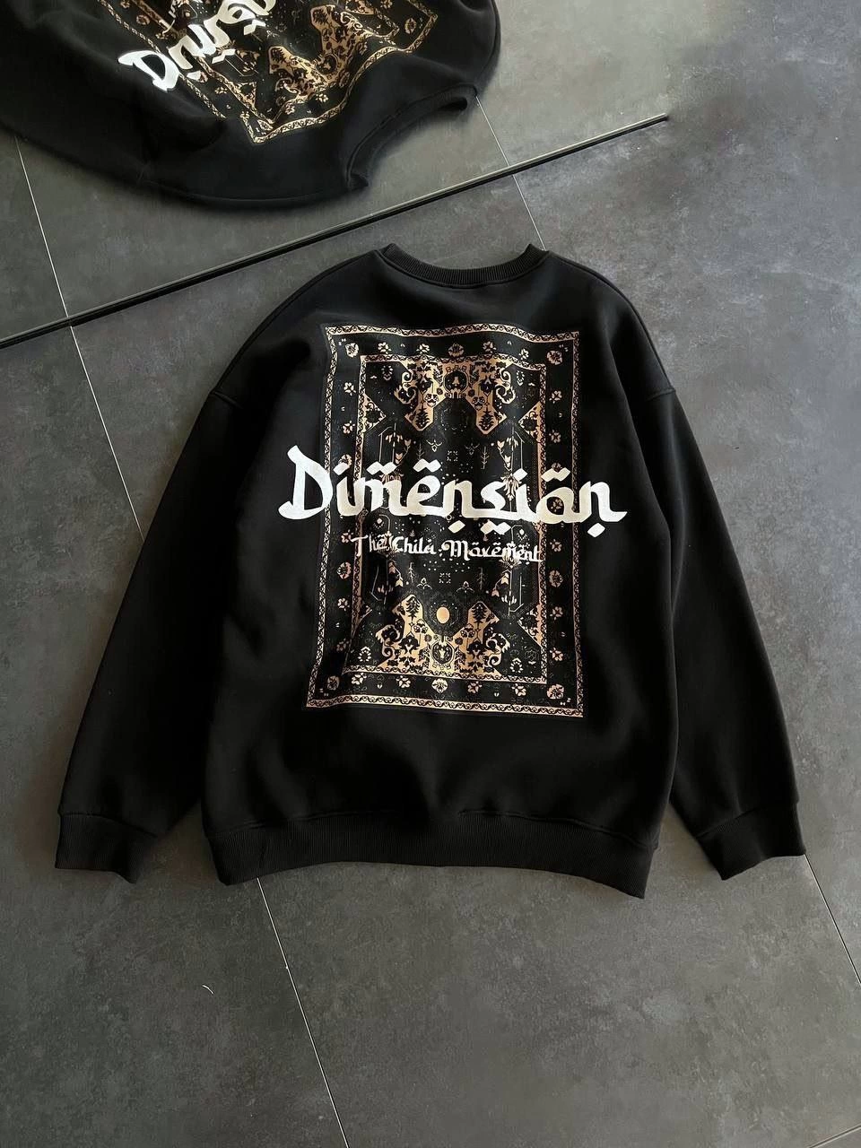 ASSEMA Üç İplik Penye Bisiklet Yaka Baskılı SweatShirt - Siyah
