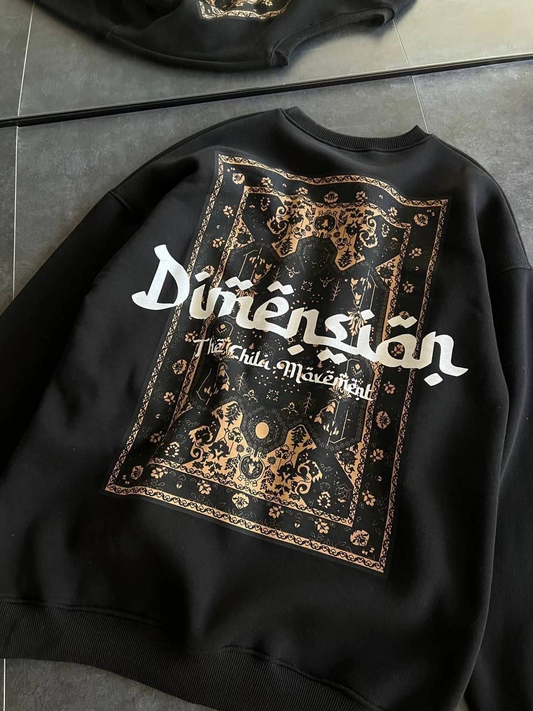 ASSEMA Üç İplik Penye Bisiklet Yaka Baskılı SweatShirt - Siyah