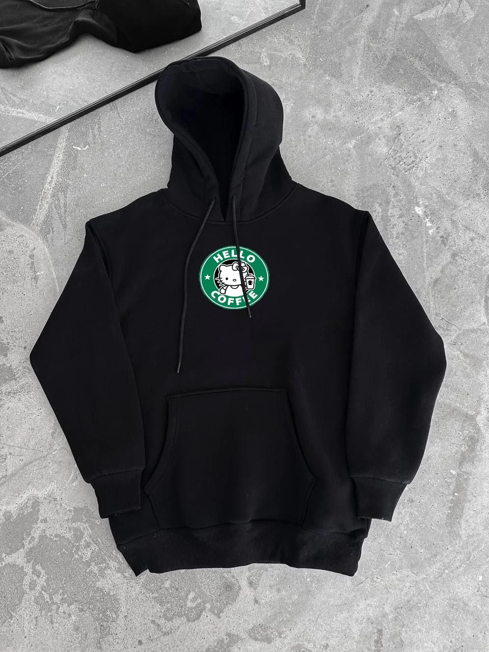 ASSEMA Kadın Üç İplik Pamuklu Kapüşonlu SweatShirt - Siyah