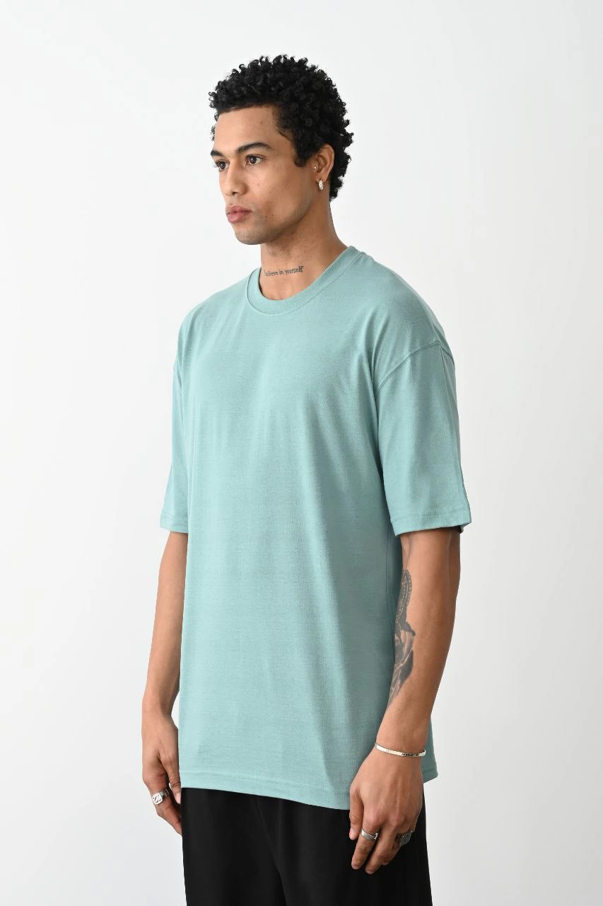 ASSEMA Erkek düz Basic Bisiklet Yaka Kısa kol T-Shirt - Açık Mavi
