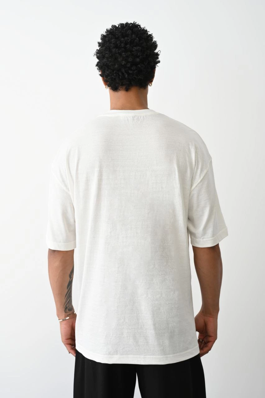 ASSEMA Erkek Düz Basic Bisiklet Yaka Kısa kol  T-Shirt - Beyaz