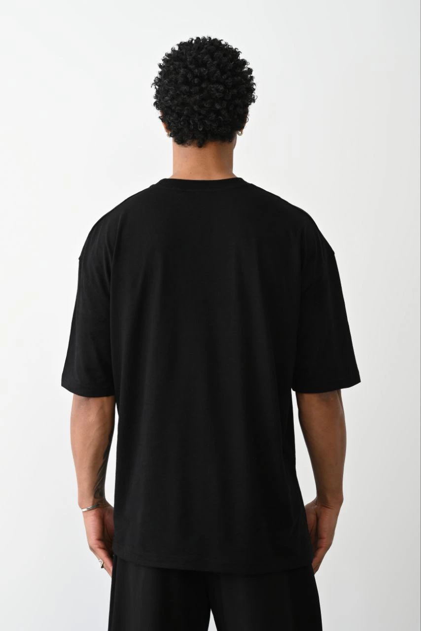 ASSEMA Erkek Düz Basic Bisiklet Yaka Kısa kol T-Shirt - Siyah
