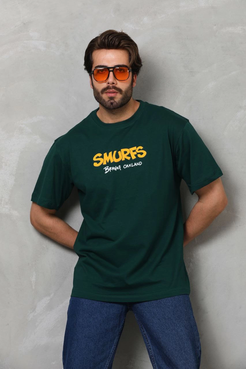 ASSEMA ERKEK Basic Bisiklet Yaka Oversize T-Shirt - Yeşil