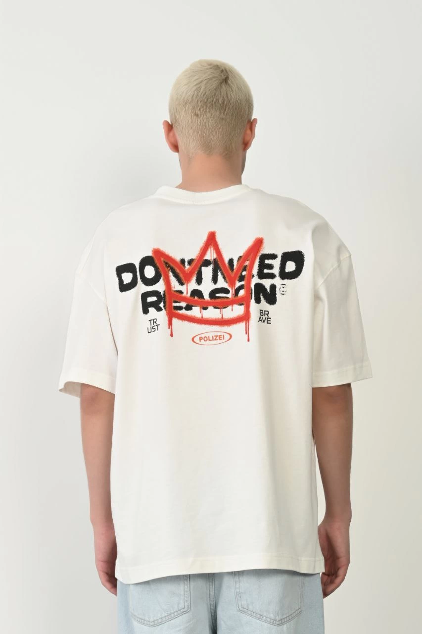 ASSEMA Erkek Baskılı T-Shirt Kısa Kol Bisiklet Yaka Rahat Kalıp Tişört  - Beyaz