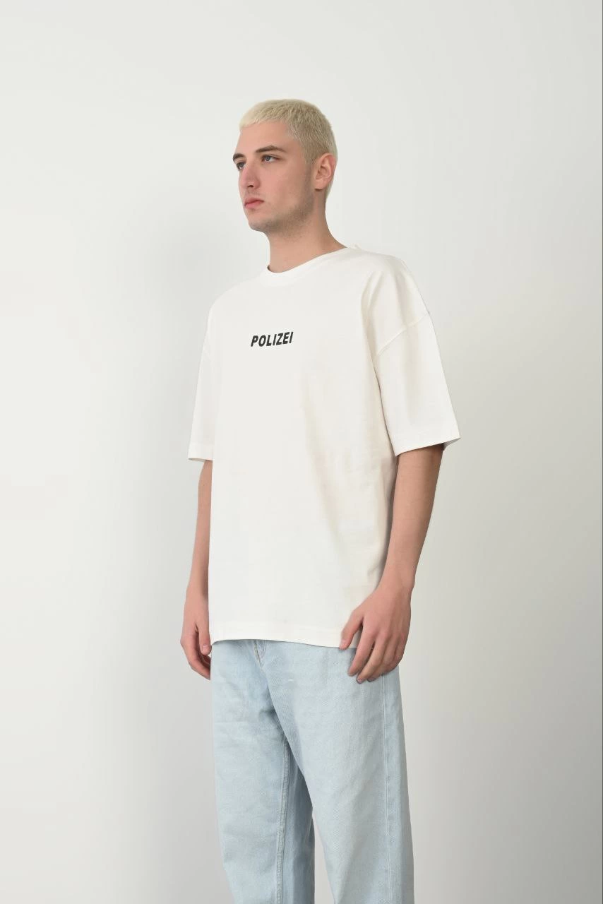 ASSEMA Erkek Baskılı T-Shirt Kısa Kol Bisiklet Yaka Rahat Kalıp Tişört - Beyaz