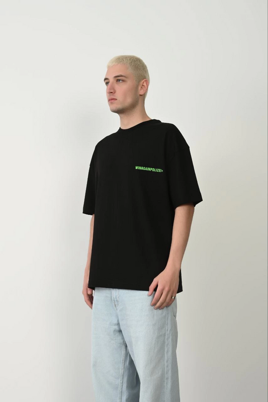 ASSEMA Erkek Baskılı T-Shirt Kısa Kol Bisiklet Yaka Rahat Kalıp Tişört  - Siyah