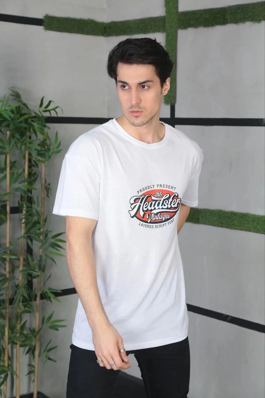 ASSEMA ERKEK  Baskılı Oversize T-Shirt - Beyaz