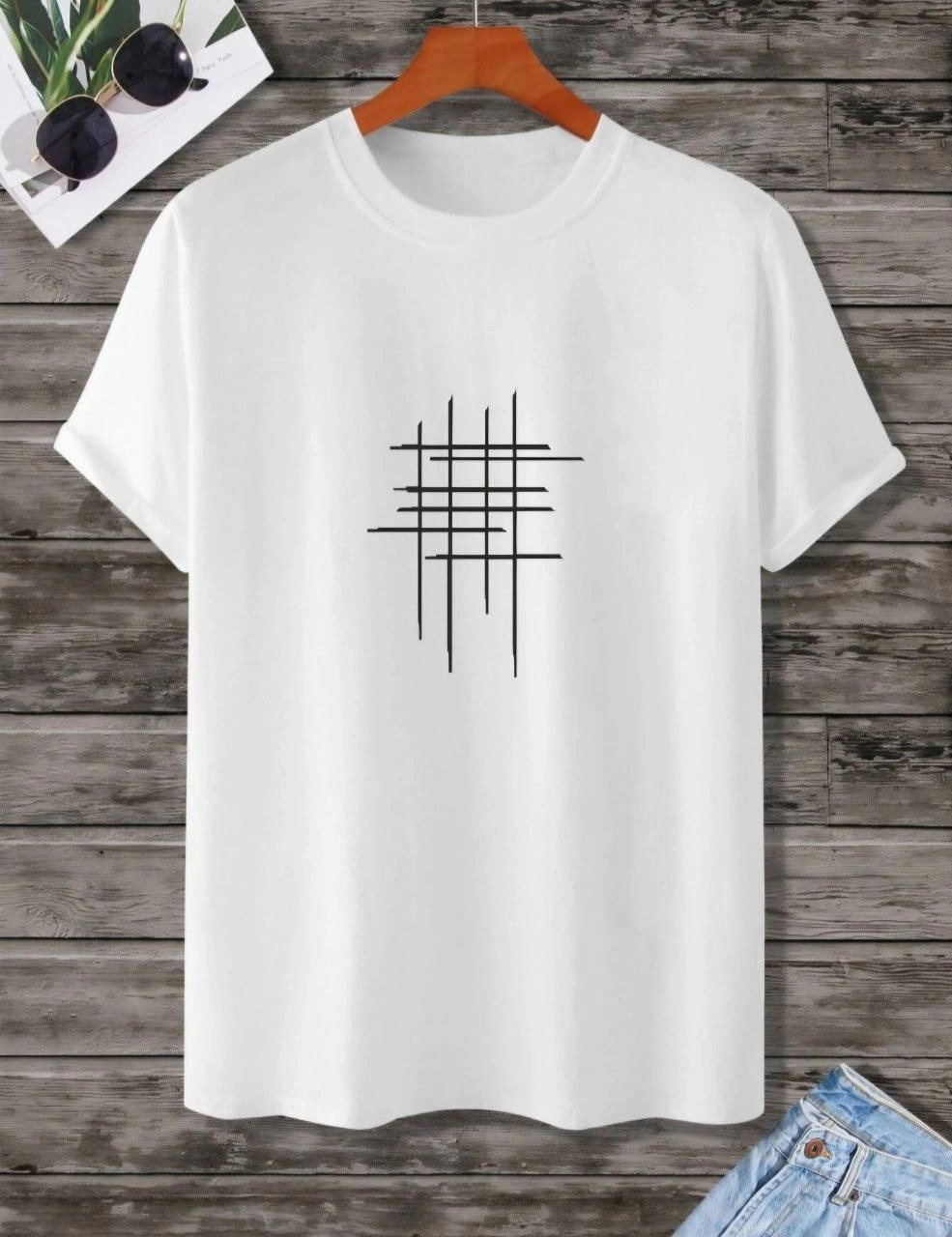 ASSEMA Kadın Baskılı Oversize  kısa kol T-Shirt - Beyaz