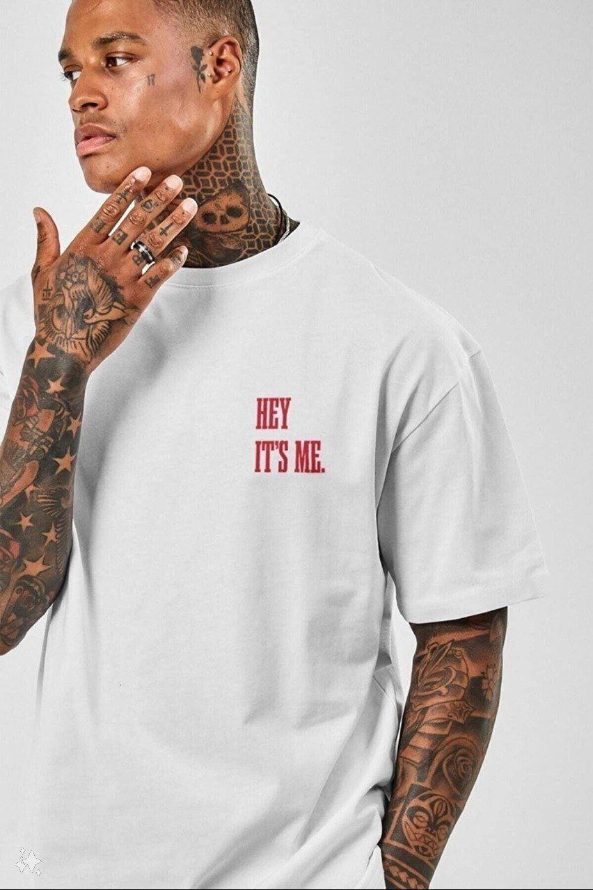 ASSEMA Erkek Baskılı T-Shirt Kısa Kol Bisiklet Yaka Regular Fit Rahat Kalıp Tişört -  Beyaz