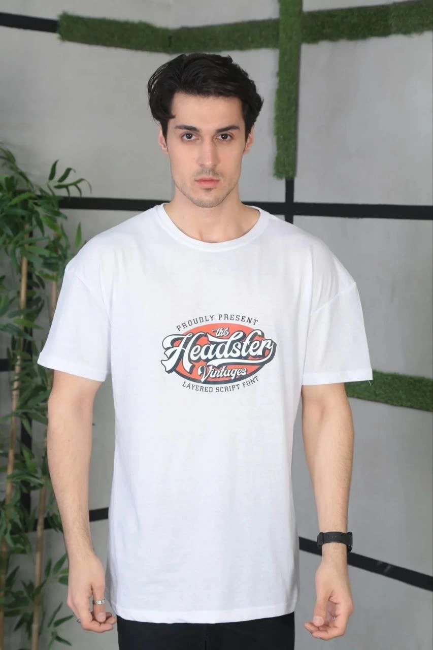 ASSEMA ERKEK  Baskılı Oversize T-Shirt - Beyaz