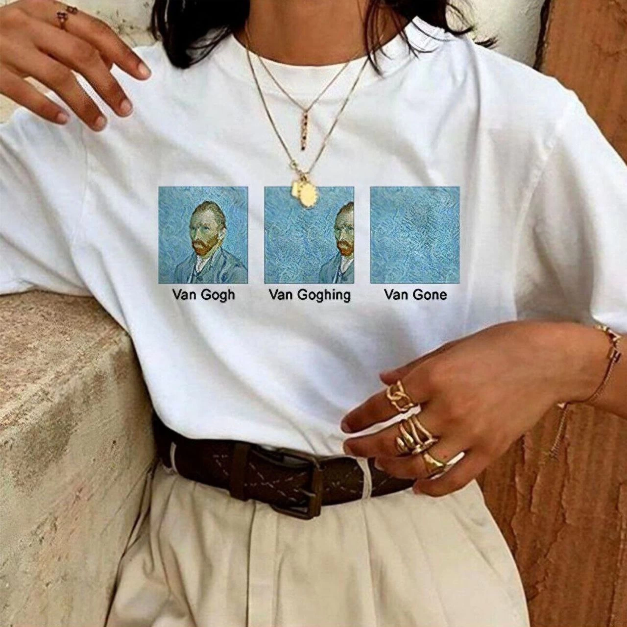 ASSEMA Kadın Baskılı Oversize kısa kol T-Shirt - Beyaz