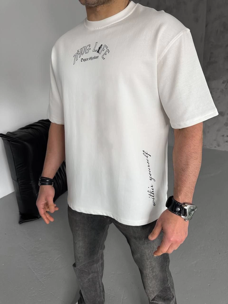 ASSEMA ERKEK Baskılı  Kısa kol T-Shirt - Beyaz