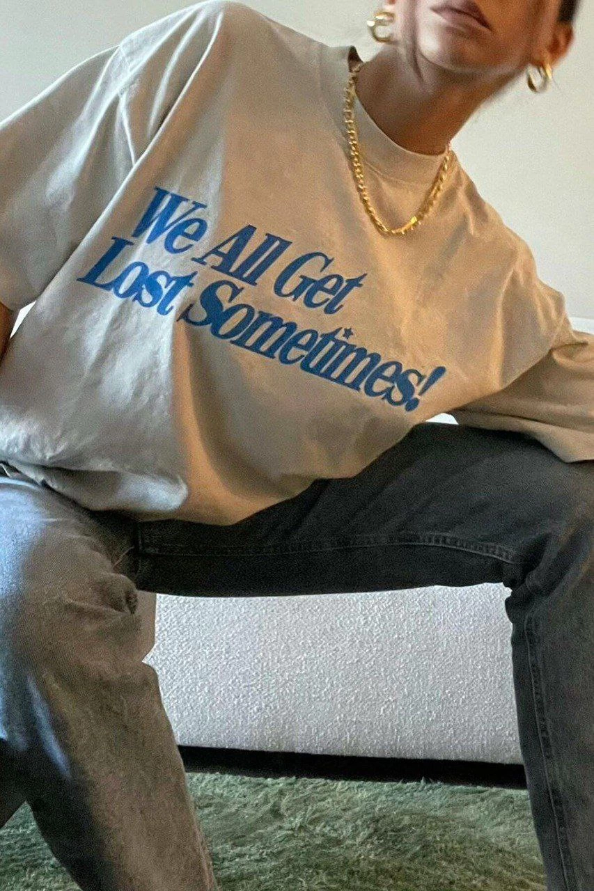 ASSEMA Kadın Baskılı Oversize kısa kol T-Shirt - Beyaz