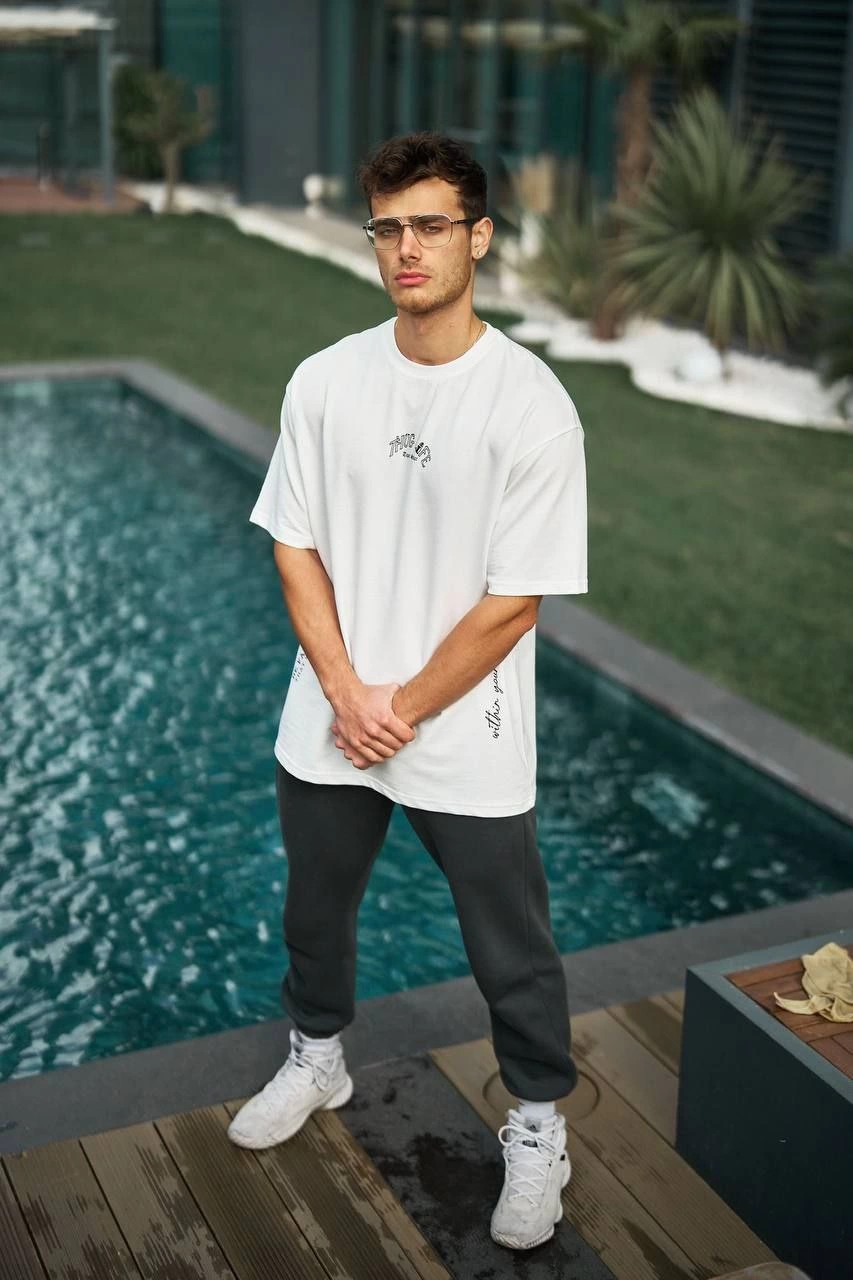 ASSEMA ERKEK Baskılı  Kısa kol T-Shirt - Beyaz