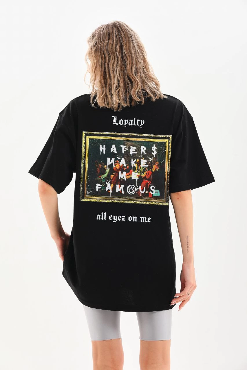 ASSEMA ERKEK Baskılı Oversize  Kısa kol T-Shirt - Siyah