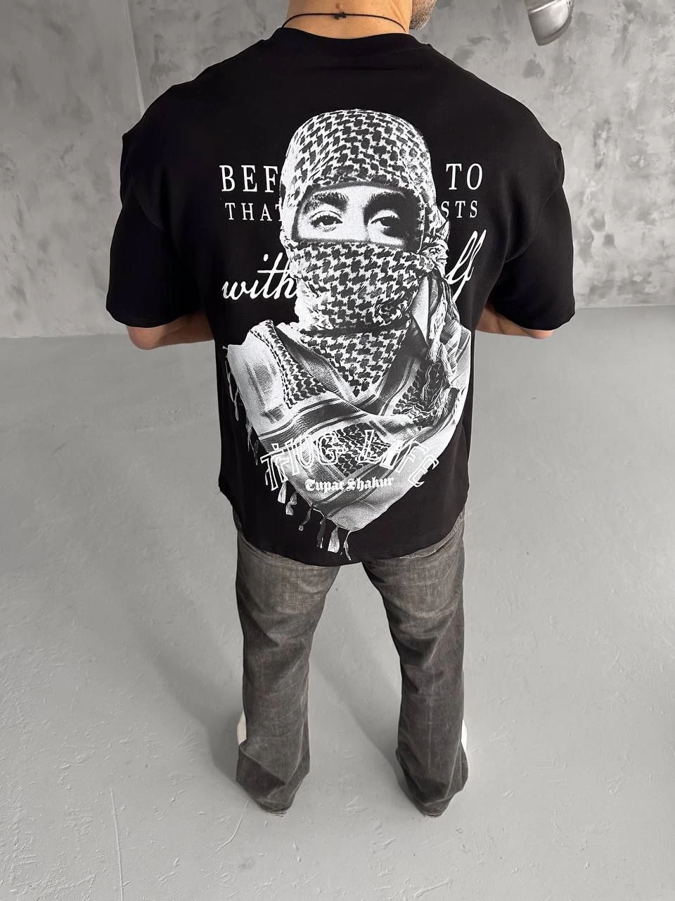 ASSEMA ERKEK Baskılı  Kısa kol  T-Shirt - Siyah
