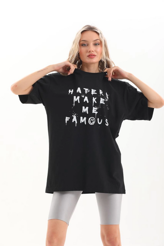 ASSEMA ERKEK Baskılı Oversize  Kısa kol T-Shirt - Siyah