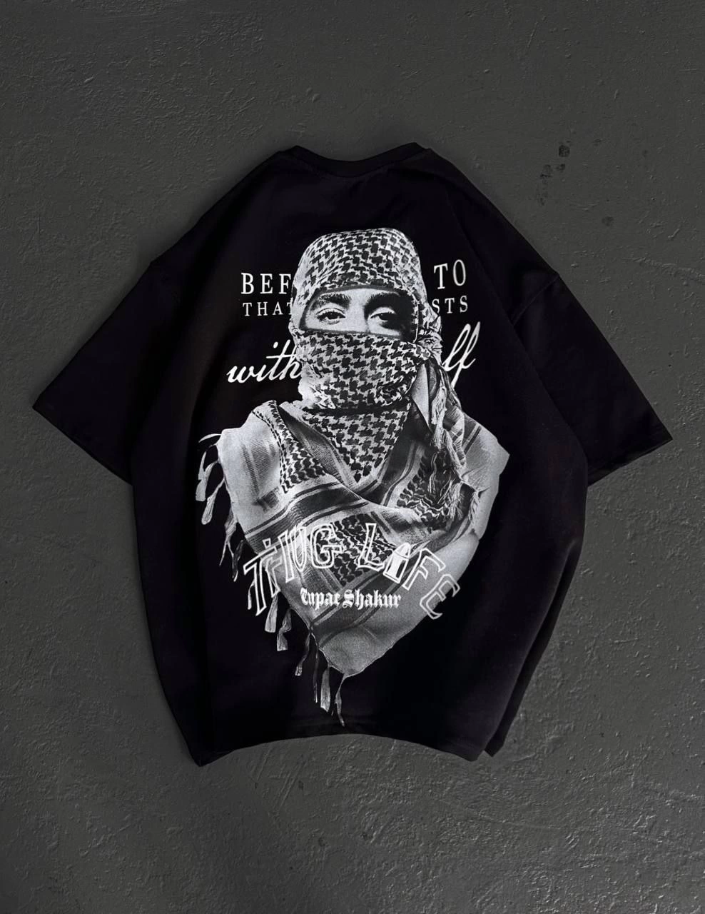 ASSEMA Kadın Baskılı Oversize  Kısa kol T-Shirt - Siyah