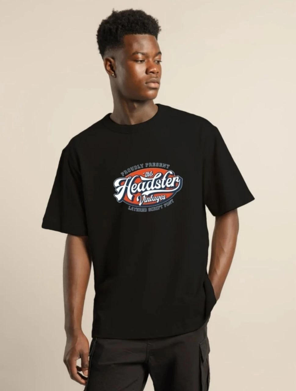 ASSEMA ERKEK Baskılı Oversize T-Shirt - Siyah
