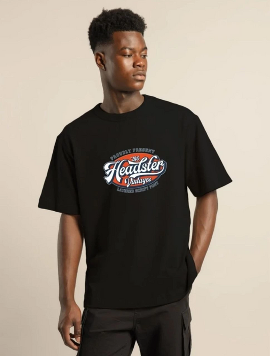 ASSEMA ERKEK Baskılı Oversize T-Shirt - Siyah
