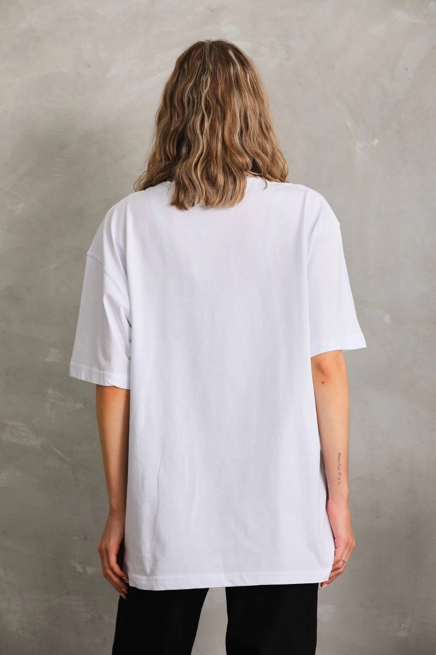 ASSEMA Kadın Düz  Kısa kol Penye T-shirt - Beyaz