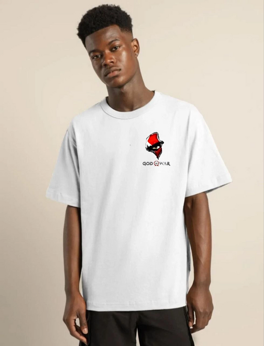 ASSEMA Erkek Baskılı T-Shirt Kısa Kol Bisiklet Yaka Regular Fit Rahat Kalıp Günlük Tişört - Beyaz