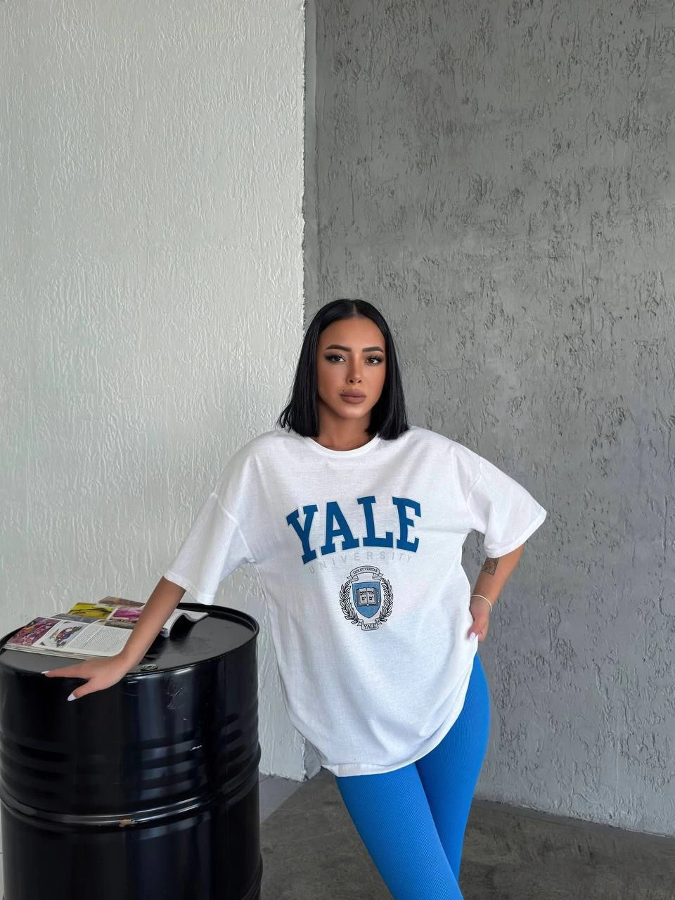 ASSEMA Kadın Baskılı T-Shirt Kısa Kol Bisiklet Yaka Regular Fit Rahat Kalıp Günlük Tişört - Beyaz
