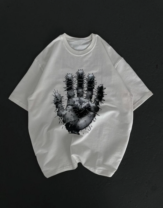 ASSEMA Kadın Baskılı T-Shirt Kısa Kol Bisiklet Yaka Regular Fit Rahat Kalıp Günlük Tişört - Beyaz