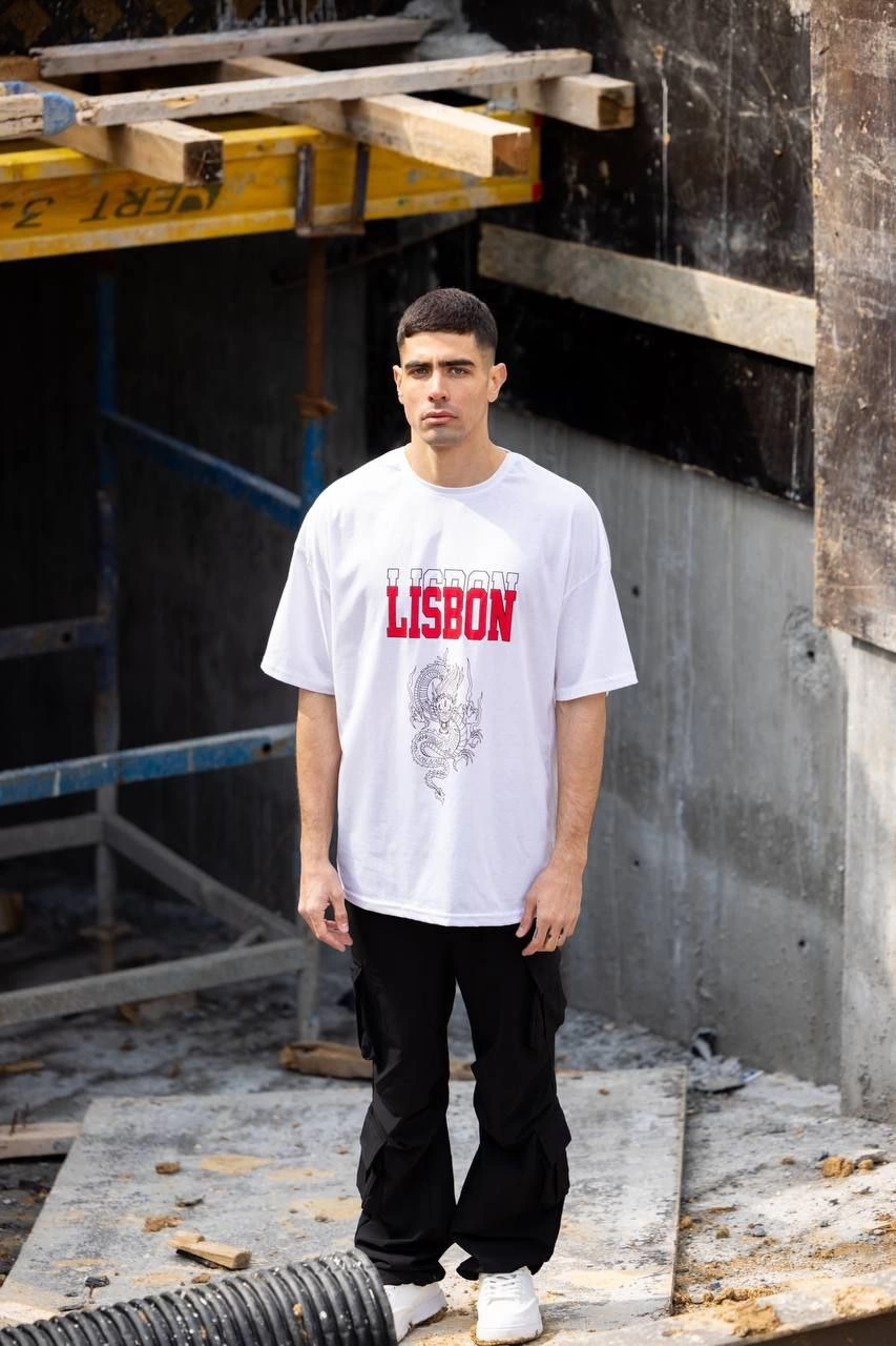 ASSEMA Erkek Baskılı T-Shirt Kısa Kol Bisiklet Yaka Regular Fit Rahat Kalıp Günlük Tişört - Beyaz