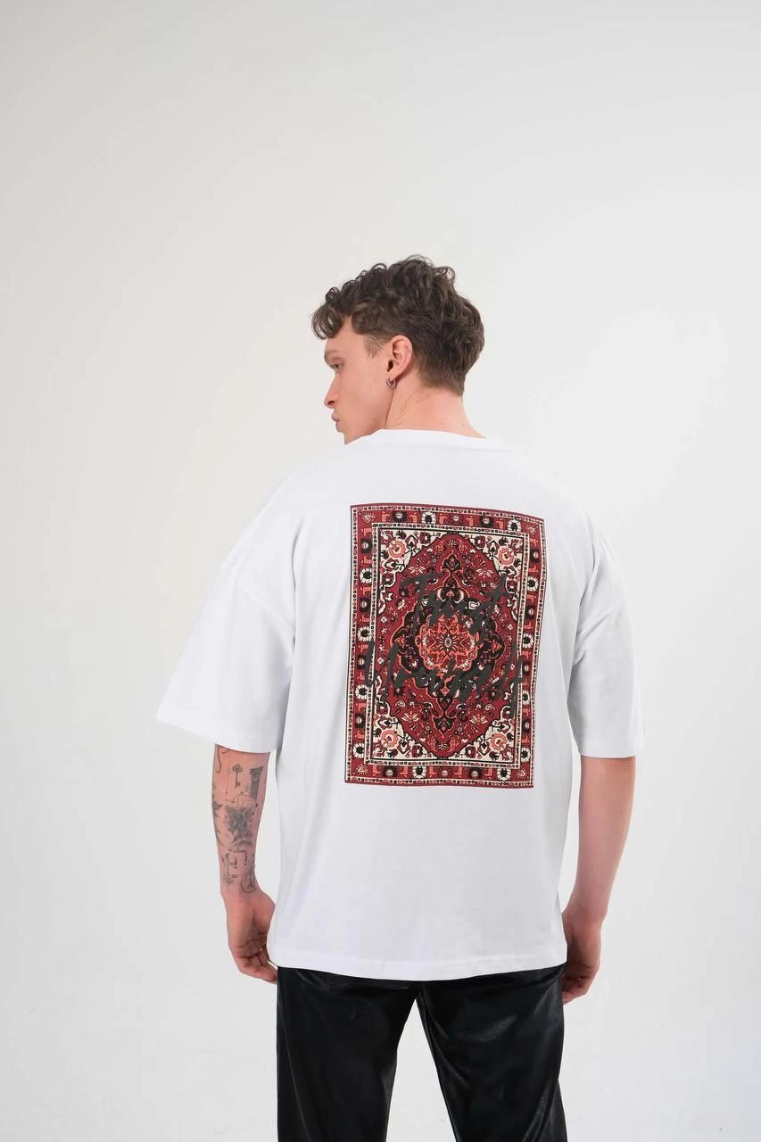 ASSEMA Erkek Bisiklet Yaka Baskılı Kısa kol T-Shirt - Beyaz