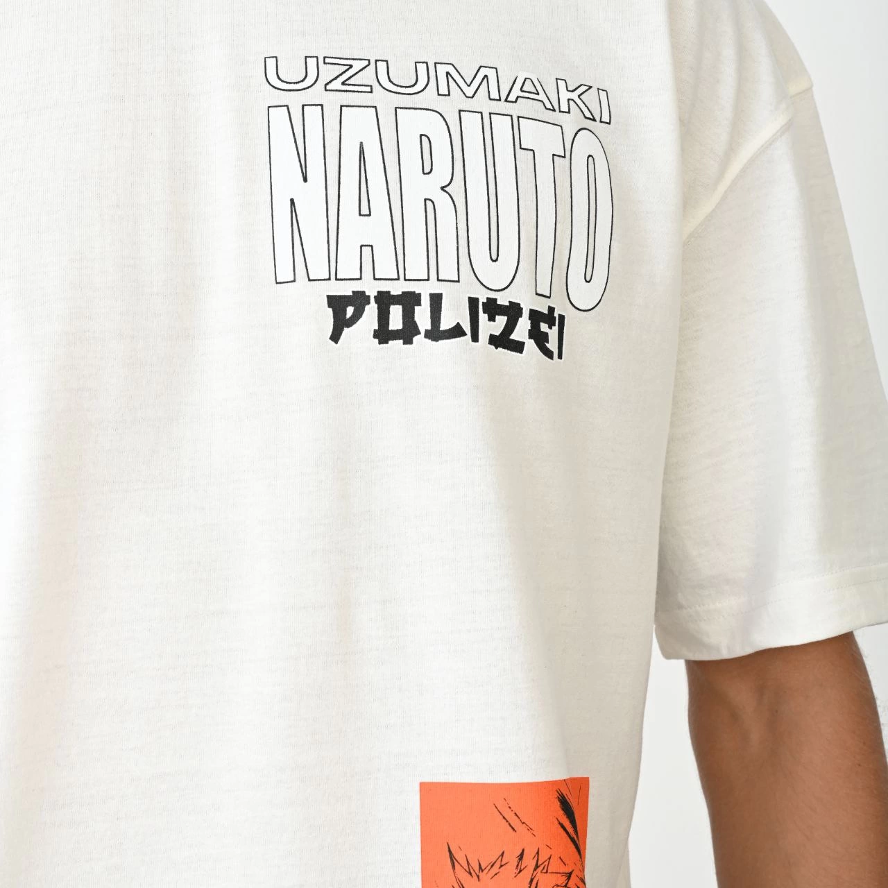 ASSEMA Erkek Bisiklet Yaka Baskılı Oversize  Kısa kol T-Shirt - Beyaz