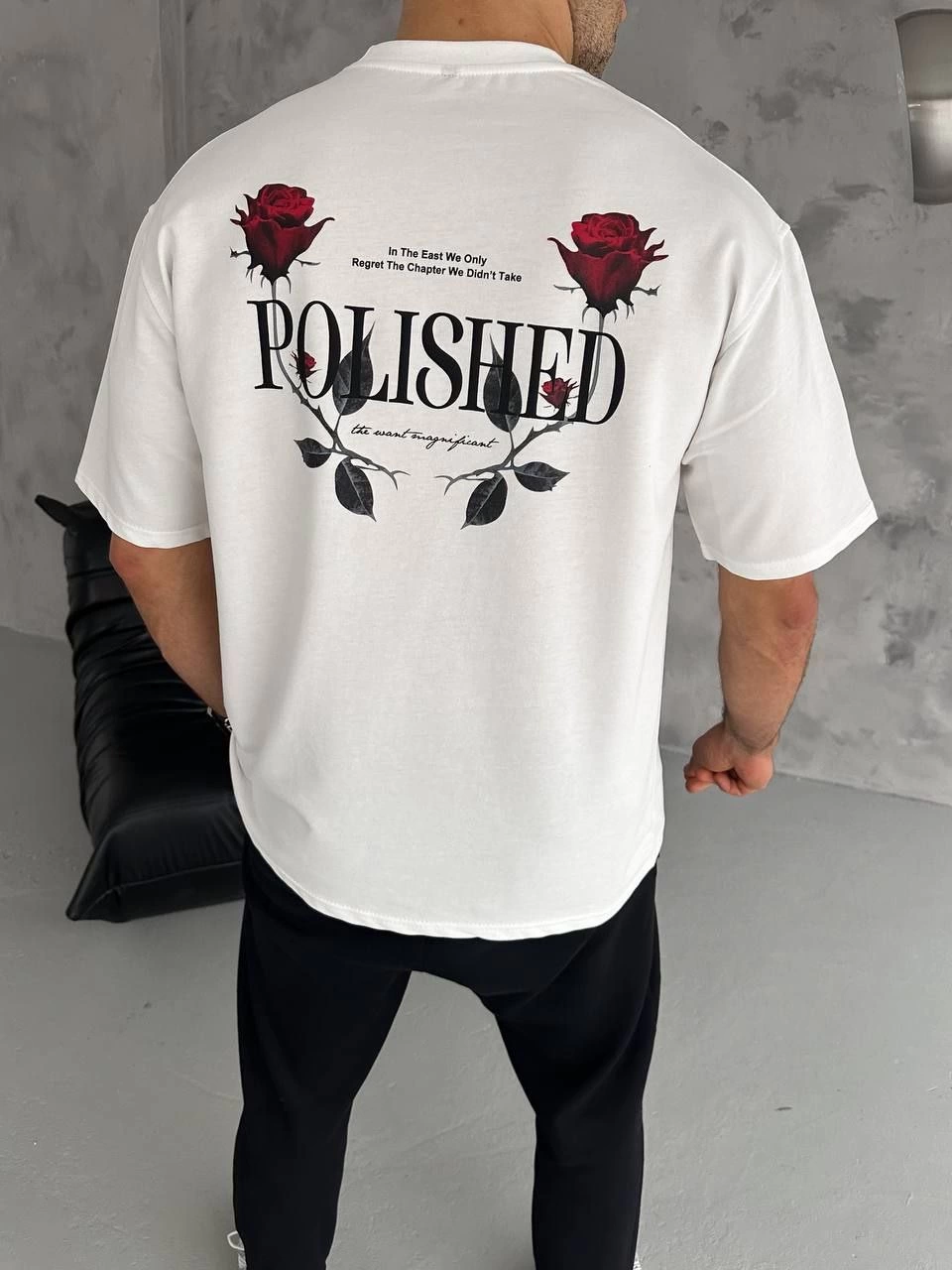 ASSEMA ERKEK Bisiklet Yaka Baskılı Kısa kol  T-Shirt - Beyaz