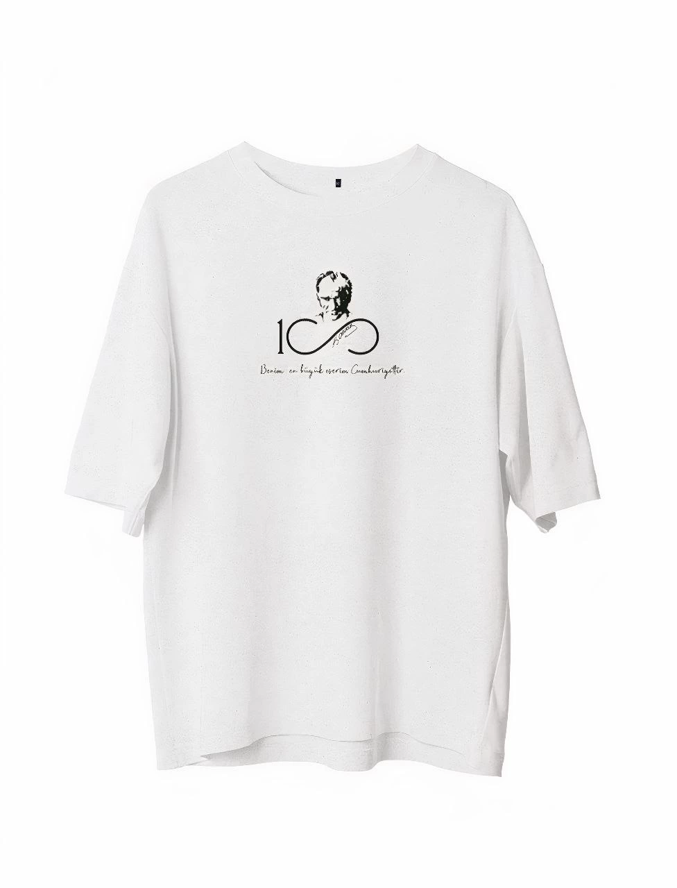 ASSEMA Erkek Baskılı T-Shirt Kısa Kol Bisiklet Yaka Regular Fit Rahat Kalıp Günlük Tişört - Beyaz