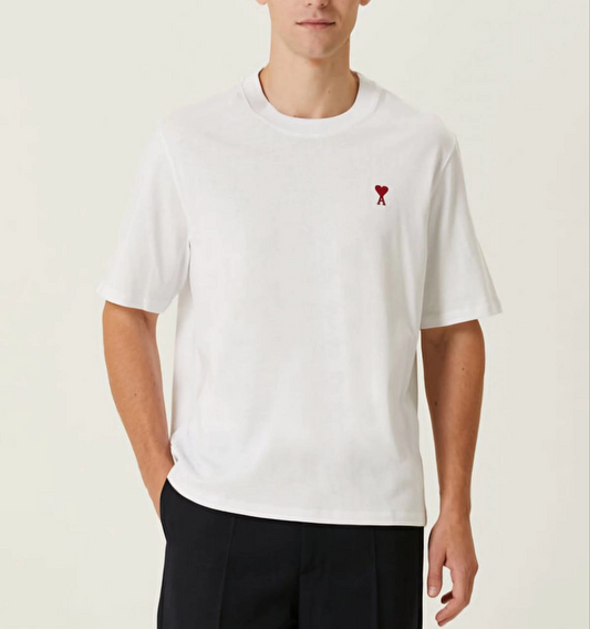 ASSEMA ERKEK Bisiklet Yaka Baskılı Oversize Kısa kol T-Shirt - Beyaz