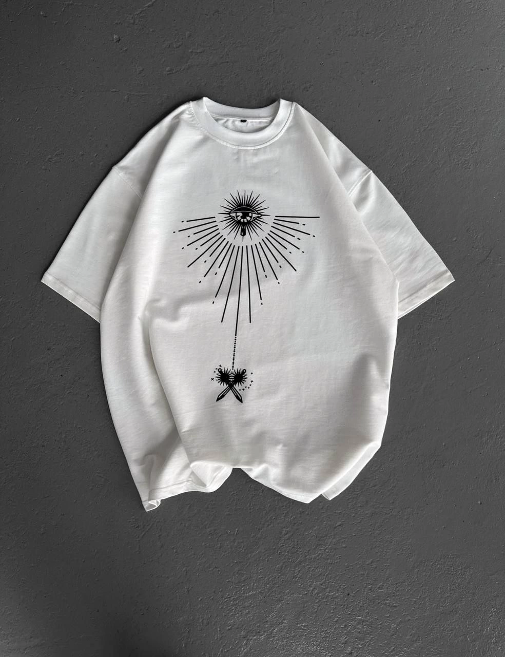 ASSEMA ERKEK  Bisiklet Yaka Baskılı  Kısa kol T-Shirt - Beyaz