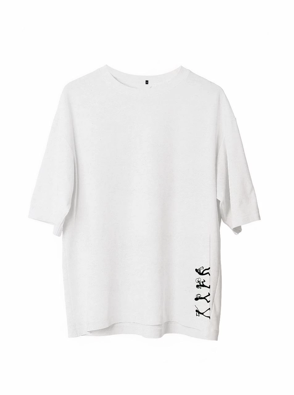 ASSEMA Erkek Baskılı T-Shirt Kısa Kol Bisiklet Yaka Regular Fit Rahat Kalıp Günlük Tişört - Beyaz