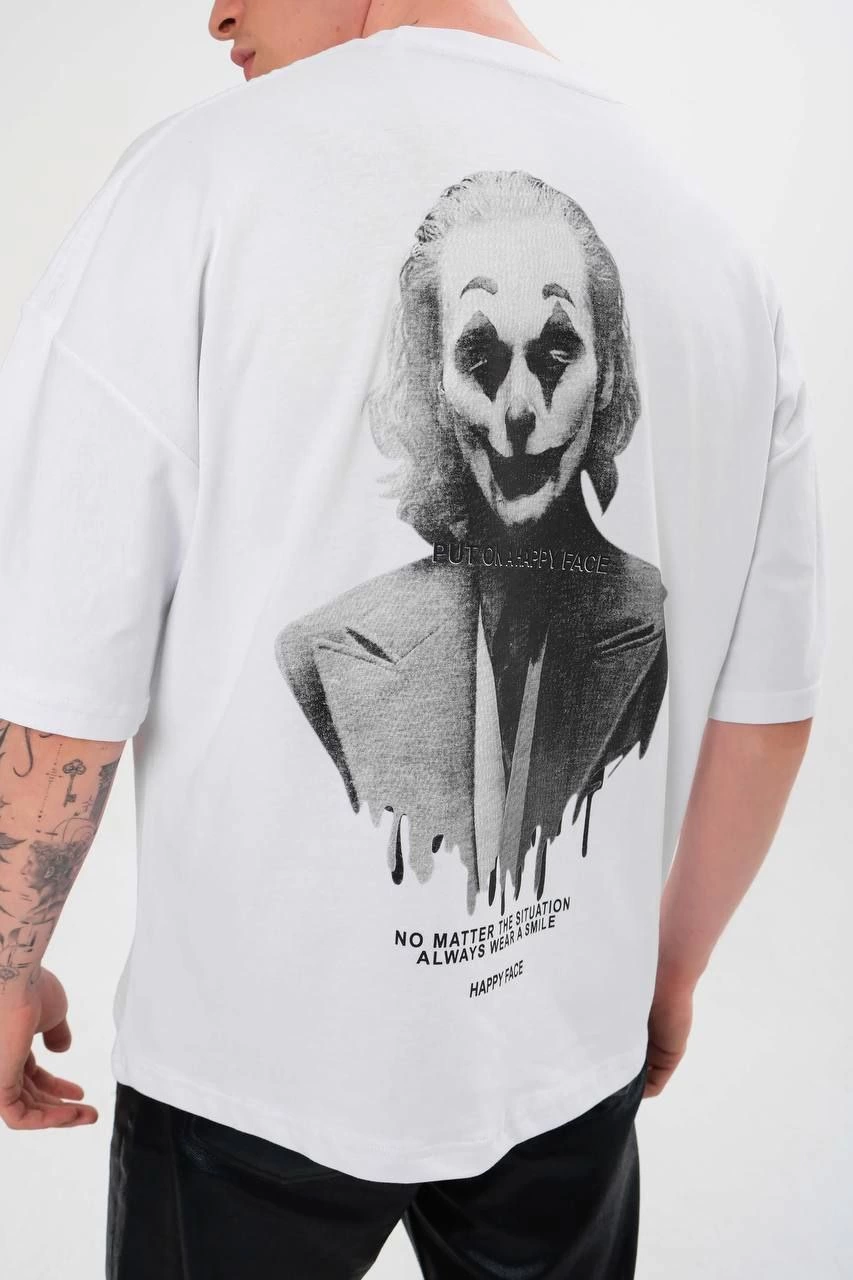 ASSEMA Erkek Baskılı T-Shirt Kısa Kol Bisiklet Yaka Regular Fit Rahat Kalıp Günlük Tişört - Beyaz