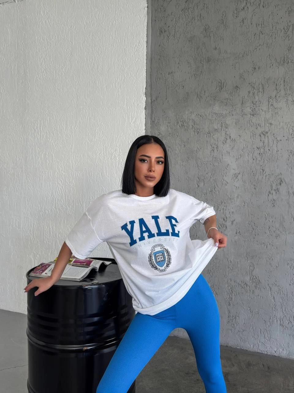 ASSEMA Kadın Baskılı T-Shirt Kısa Kol Bisiklet Yaka Regular Fit Rahat Kalıp Günlük Tişört - Beyaz