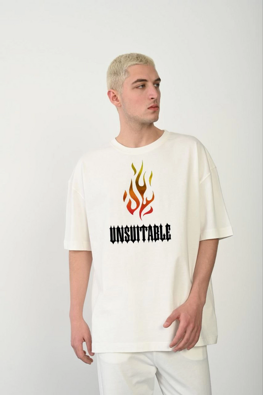 ASSEMA Erkek Baskılı T-Shirt Kısa Kol Bisiklet Yaka Regular Fit Rahat Kalıp Günlük Tişört - Beyaz