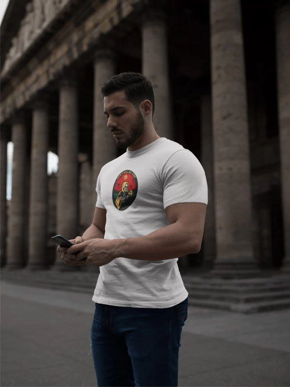 ASSEMA ERKEK Bisiklet Yaka Baskılı Kısa kol T-Shirt - Beyaz