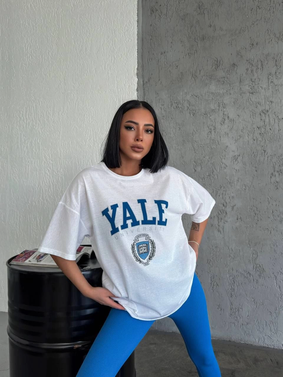 ASSEMA Kadın Baskılı T-Shirt Kısa Kol Bisiklet Yaka Regular Fit Rahat Kalıp Günlük Tişört - Beyaz