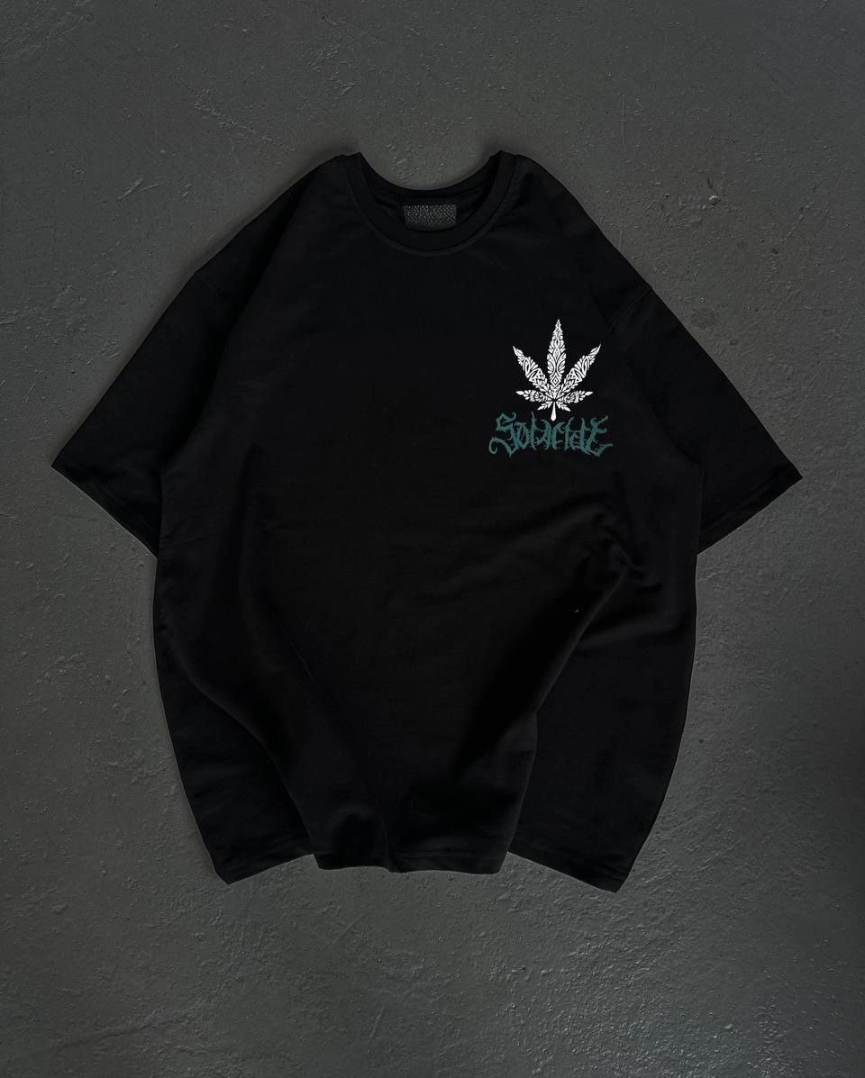 ASSEMA Kadın Baskılı T-Shirt Kısa Kol Bisiklet Yaka Oversize Rahat Kalıp Günlük Tişört   - Siyah