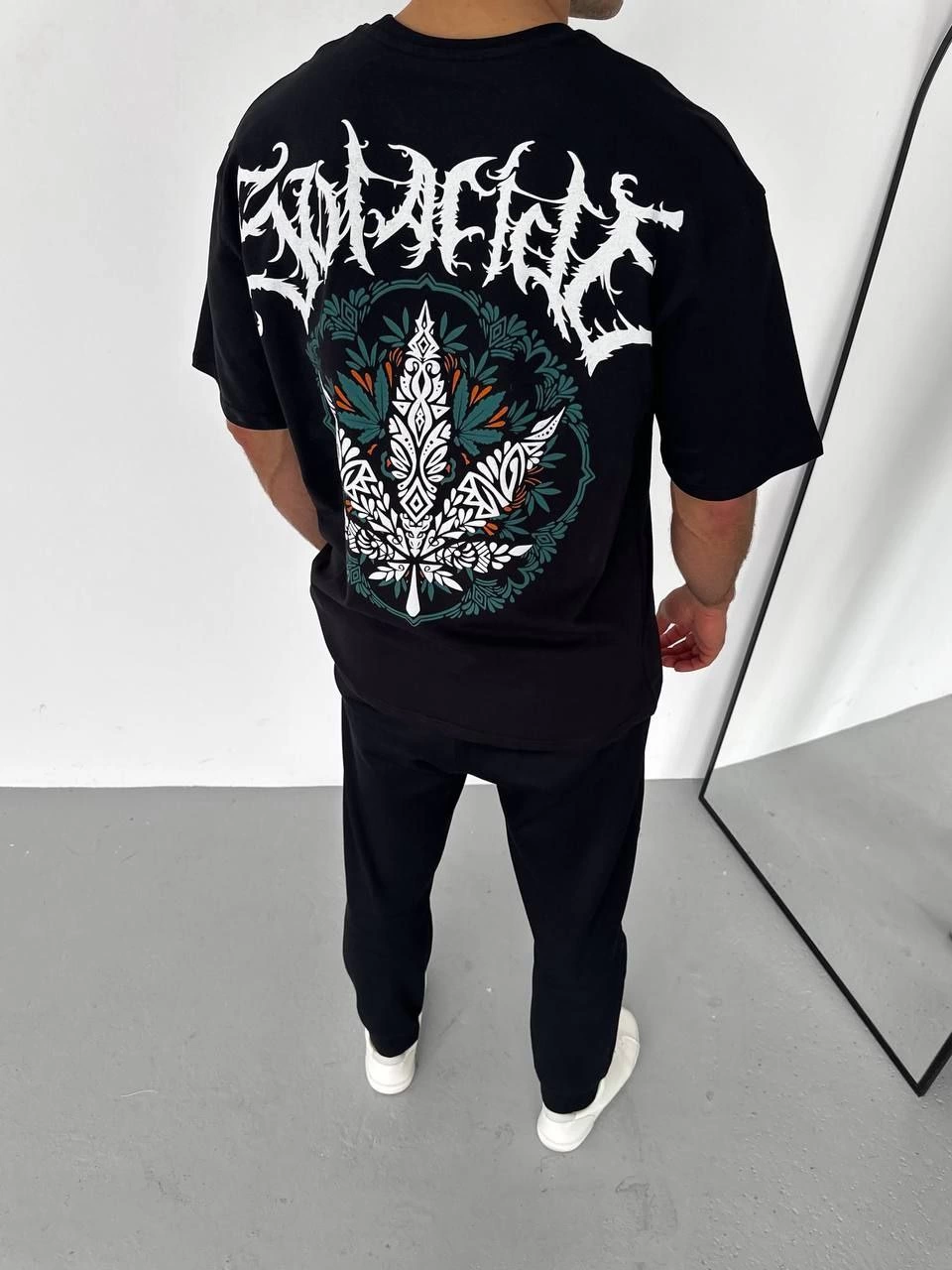 ASSEMA Erkek Baskılı T-Shirt Kısa Kol Bisiklet Yaka Regular Fit Rahat Kalıp Günlük Tişört - Siyah