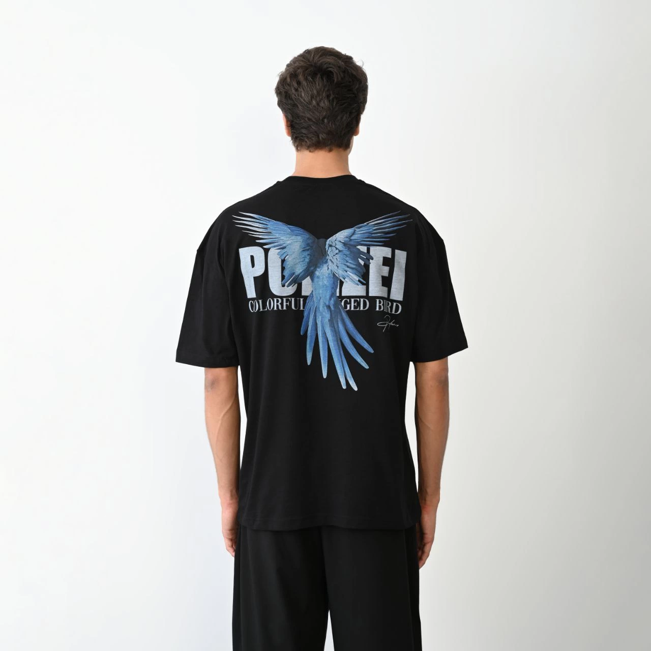 ASSEMA Erkek Baskılı T-Shirt Kısa Kol Bisiklet Yaka Regular Fit Rahat Kalıp Günlük Tişört - Siyah
