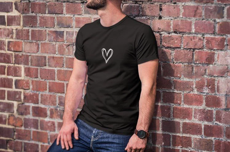 ASSEMA Erkek Bisiklet Yaka Baskılı Kısa kol T-Shirt - Siyah