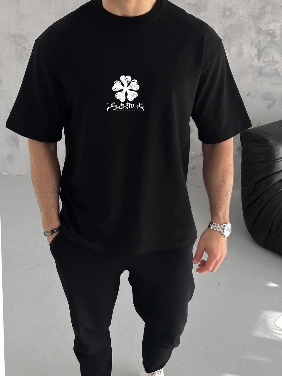 ASSEMA Erkek Baskılı T-Shirt Kısa Kol Bisiklet Yaka Regular Fit Rahat Kalıp Günlük Tişört - Siyah