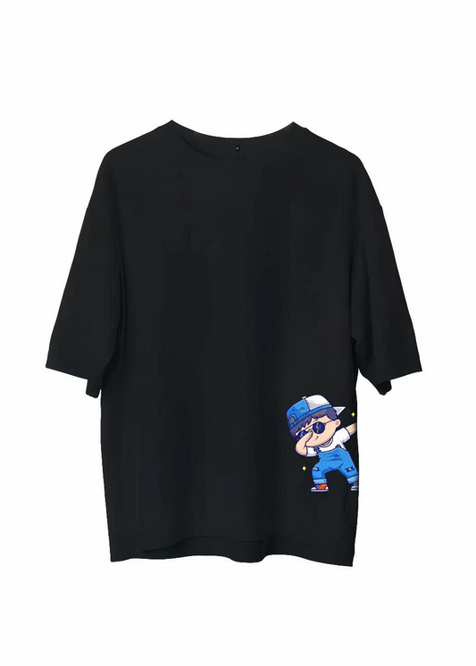 ASSEMA Erkek Baskılı T-Shirt Kısa Kol Bisiklet Yaka Regular Fit Rahat Kalıp Günlük Tişört - Siyah