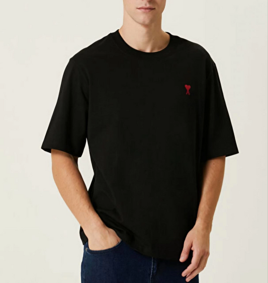 ASSEMA ERKEK Bisiklet Yaka Baskılı Oversize  Kısa Kol T-Shirt - Siyah
