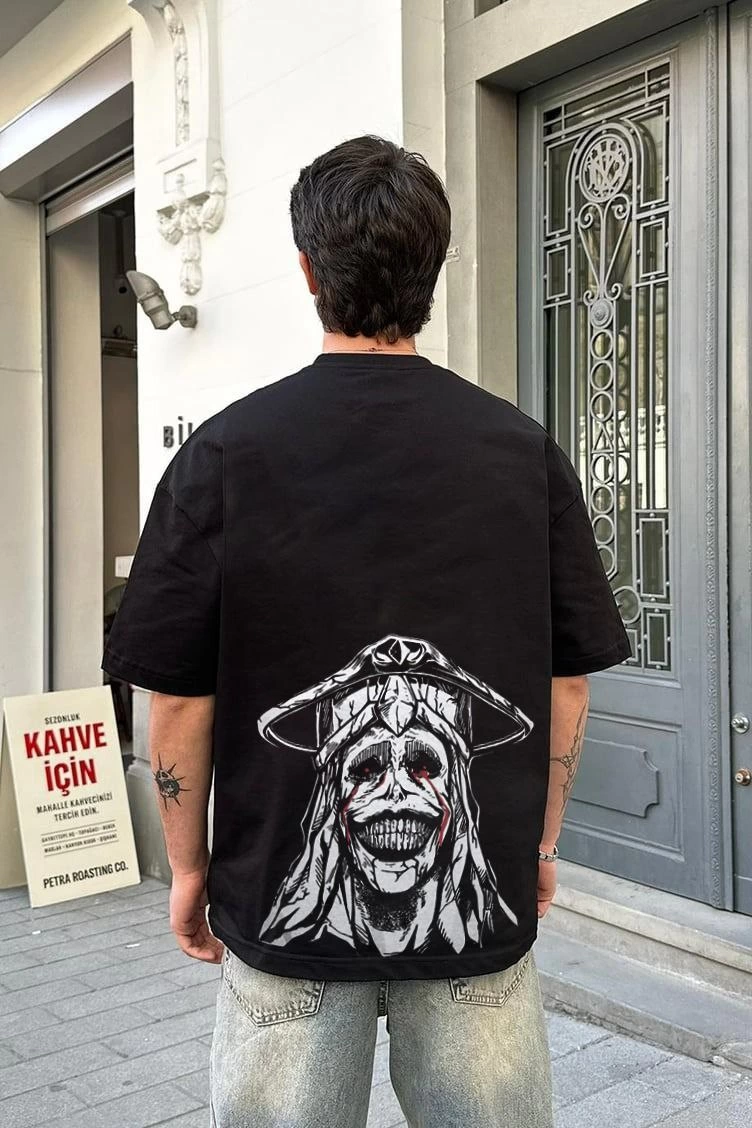 ASSEMA Erkek Baskılı T-Shirt Kısa Kol Bisiklet Yaka Regular Fit Rahat Kalıp Günlük Tişört - Siyah